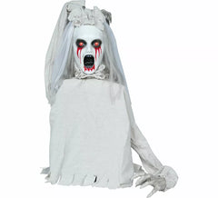 Susto de noiva zombie com luz, som e movimento 70 cm