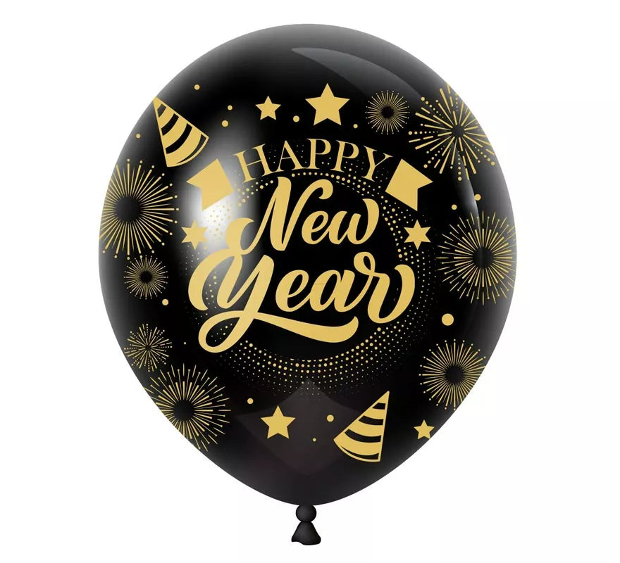 Translation missing: pt-PT.Pack 10 Globos negros Happy New Year