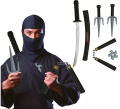 Pacote com 5 armas ninja de plástico de brinquedo