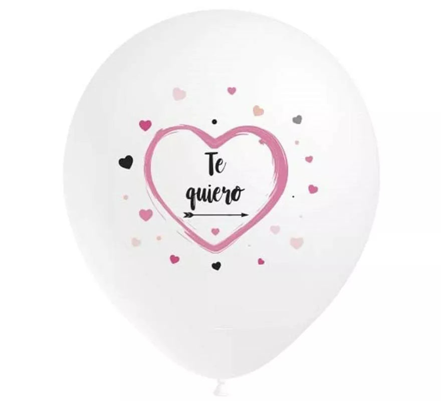 Translation missing: pt-PT.Pack 8 Globos blancos Te Quiero de 95 cm perímetro