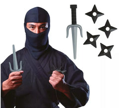 Conjunto de Adaga Ninja e Estrela de Plástico de Brinquedo
