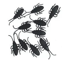 Pacote de 10 baratas pretas de 7 cm