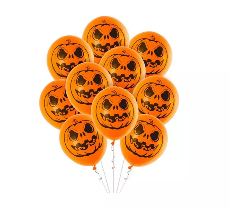Translation missing: pt-PT.Pack de 10 Globos Calabaza tenebrosas de 30 cm