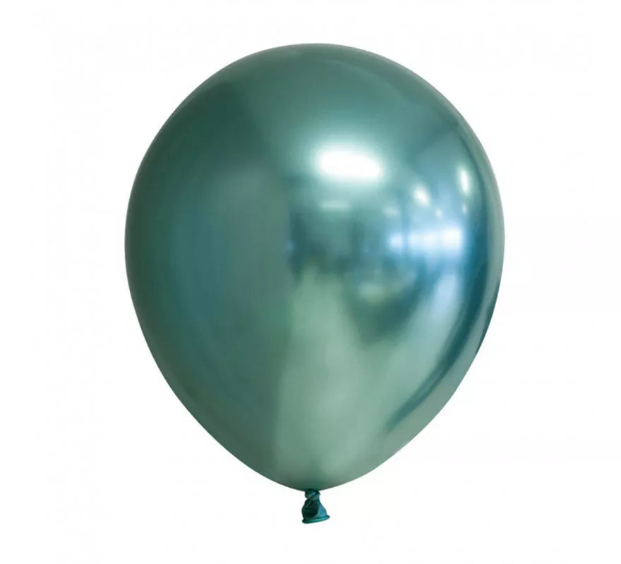 Translation missing: pt-PT.Pack de 10 Globos Cromados Redondo Color Verde de 30 cm