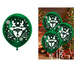 Pack de 10 balões de renas de látex verde