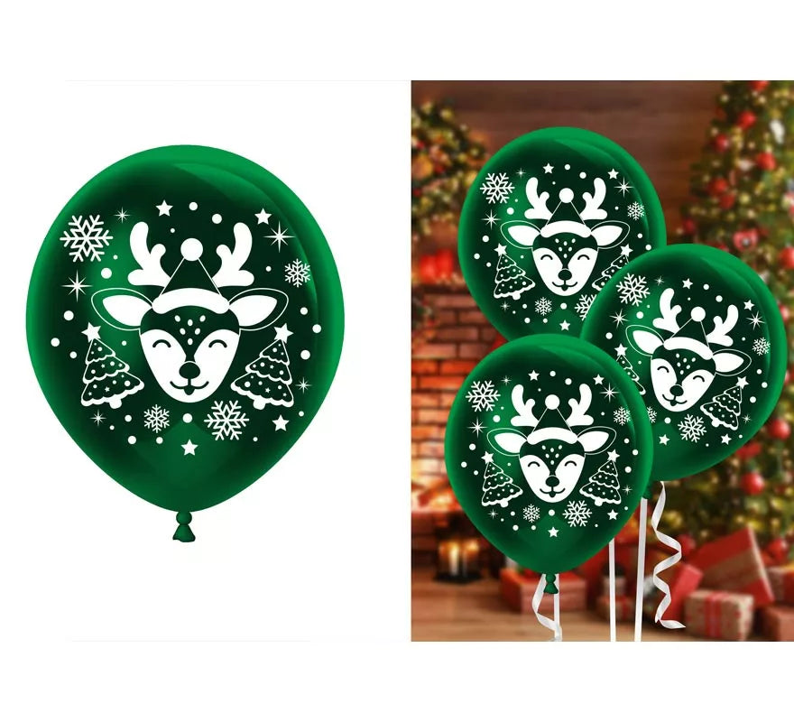 Translation missing: pt-PT.Pack de 10 Globos de Reno verdes de Látex