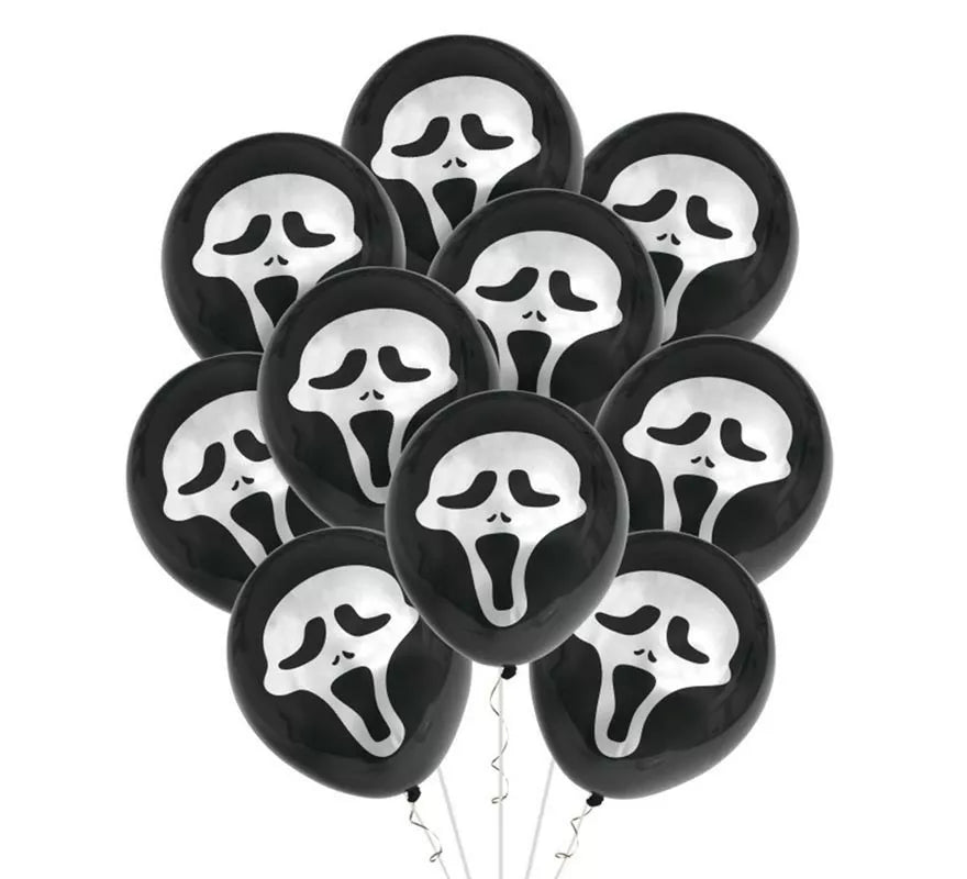 Translation missing: pt-PT.Pack de 10 Globos Fantasma Scream de 30 cm