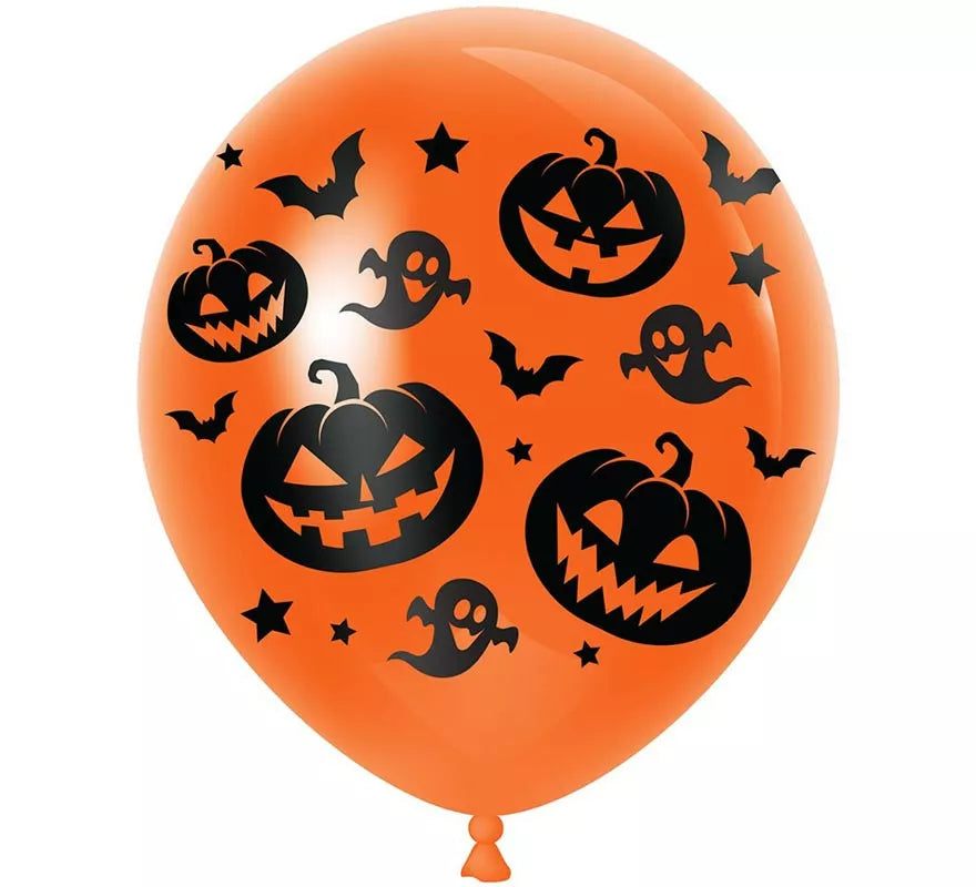 Translation missing: pt-PT.Pack de 10 Globos Gato y Calabaza de 30 cm