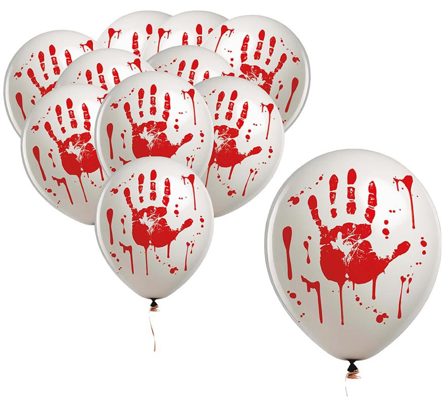 Translation missing: pt-PT.Pack de 10 Globos Mano de Sangre de 30 cm