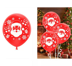Pack de 10 balões de látex vermelho do Pai Natal