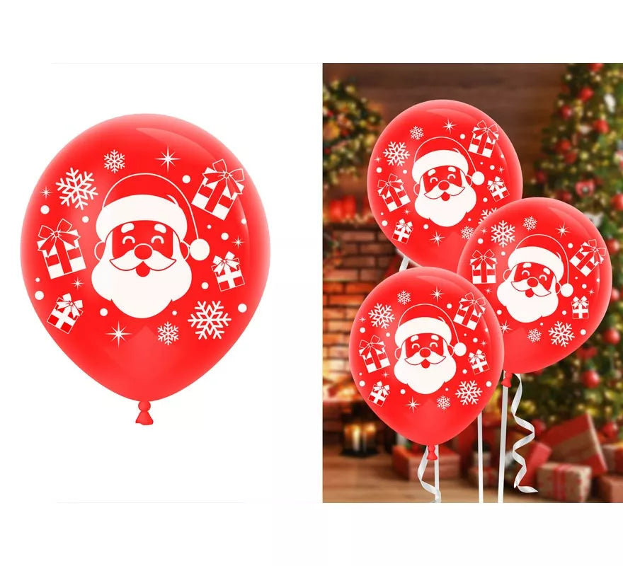 Translation missing: pt-PT.Pack de 10 Globos rojos de Papá Noel de Látex