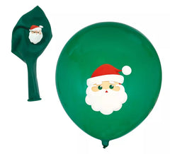 Pack de 10 balões de látex verde do Pai Natal