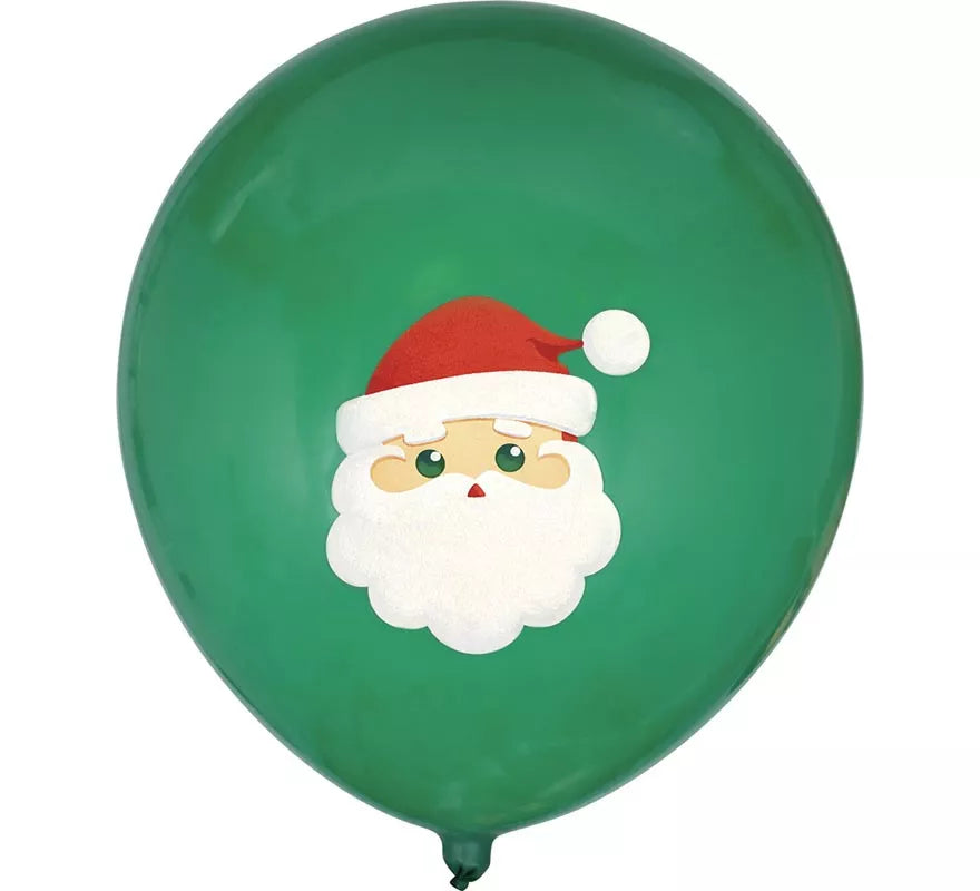Translation missing: pt-PT.Pack de 10 Globos verdes de Papá Noel de Látex