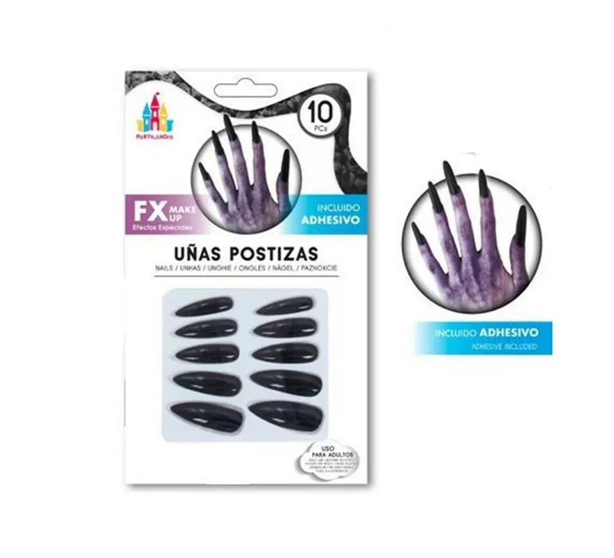 Translation missing: pt-PT.Pack de 10 Uñas de Bruja, Vampira o Diablesa en colores surtidos