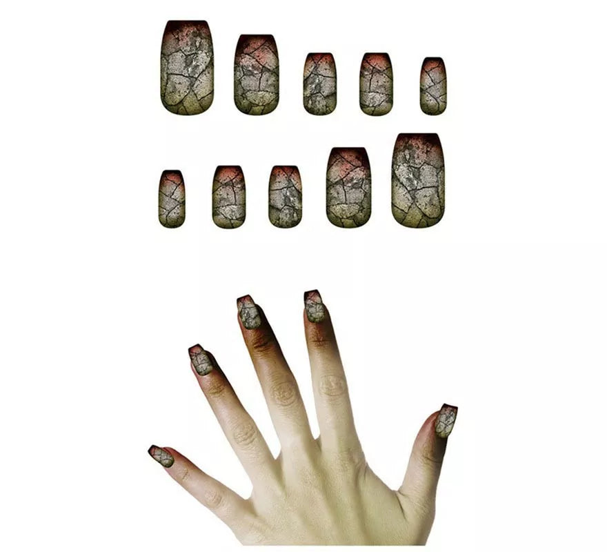 Translation missing: pt-PT.Pack de 10 Uñas Zombie con pegamento