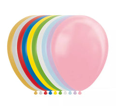 Pacote de 100 Balões Metálicos/Perolados Cores Sortidas 30 cm