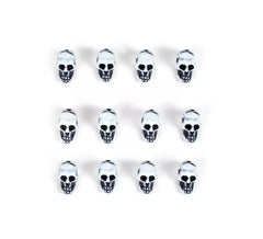 Pacote de 12 caveiras decorativas brancas