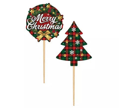 Pacote de 12 bastões de papel decorativos Feliz Natal de 6 cm