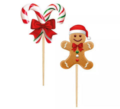 Pacote de 12 bastões de papel decorativos de Natal de 6 cm