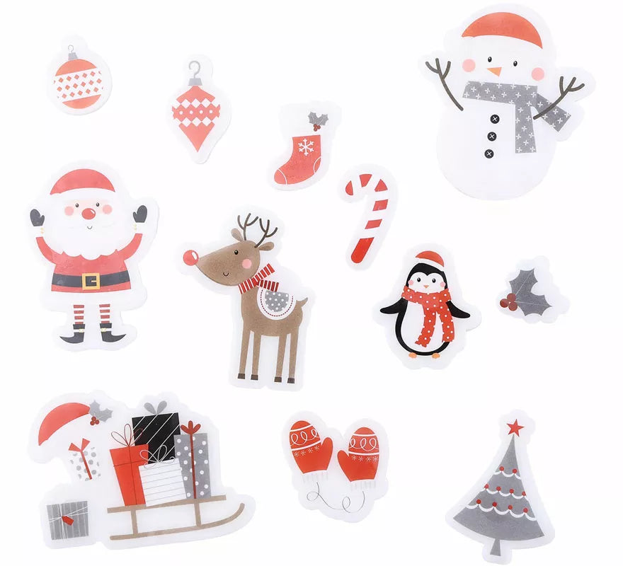 Translation missing: pt-PT.Pack de 12 Pegatinas Gel Figuritas Trineo de Navidad de 20x25 cm