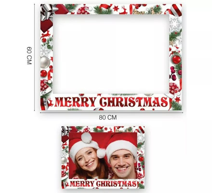 Translation missing: pt-PT.Pack de 12 Photocall Merry Christmas blanco de 80x60 cm
