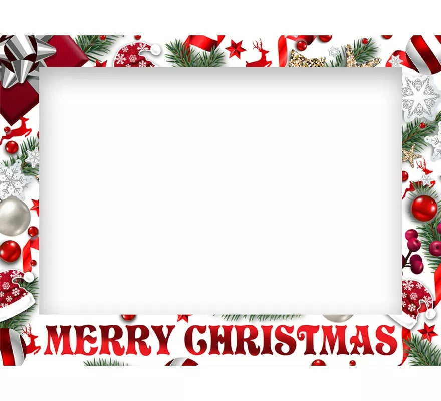 Translation missing: pt-PT.Pack de 12 Photocall Merry Christmas blanco de 80x60 cm