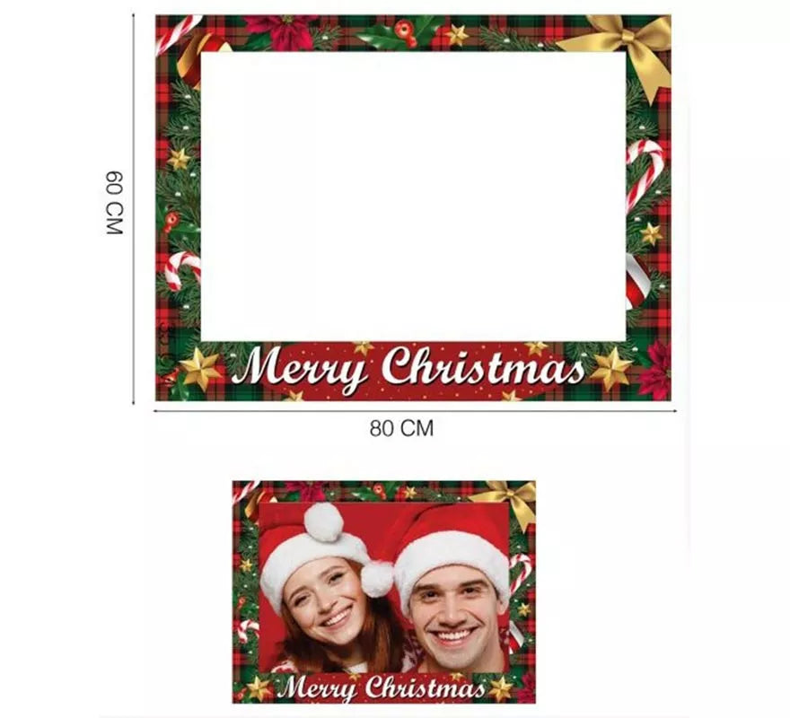Translation missing: pt-PT.Pack de 12 Photocall Merry Christmas rojo de 80x60 cm
