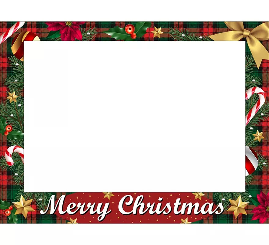 Translation missing: pt-PT.Pack de 12 Photocall Merry Christmas rojo de 80x60 cm
