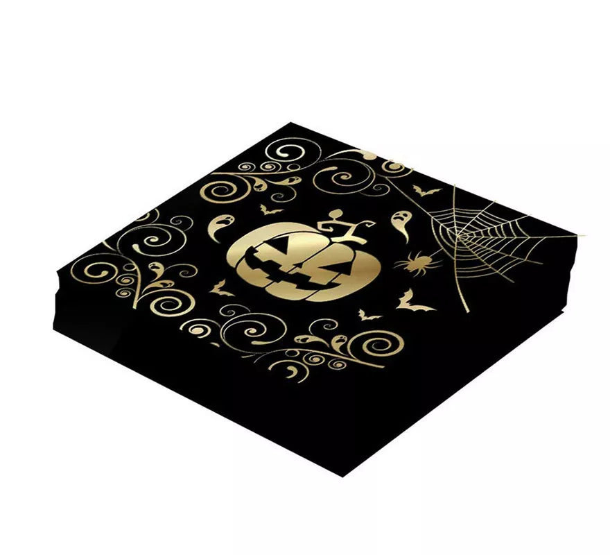 Translation missing: pt-PT.Pack de 12 Servilletas Calabaza Oro de 33X33 cm