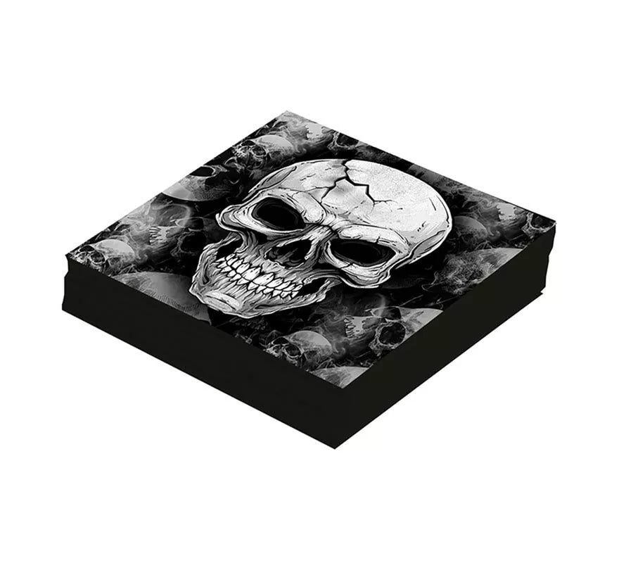Translation missing: pt-PT.Pack de 12 Servilletas Calavera Temible de 33x33 cm