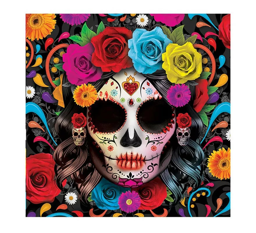 Translation missing: pt-PT.Pack de 12 Servilletas Catrina colorida de 33x33 cm