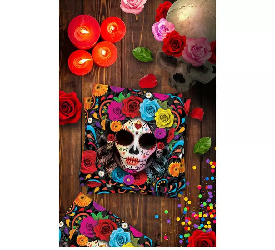 Translation missing: pt-PT.Pack de 12 Servilletas Catrina colorida de 33x33 cm