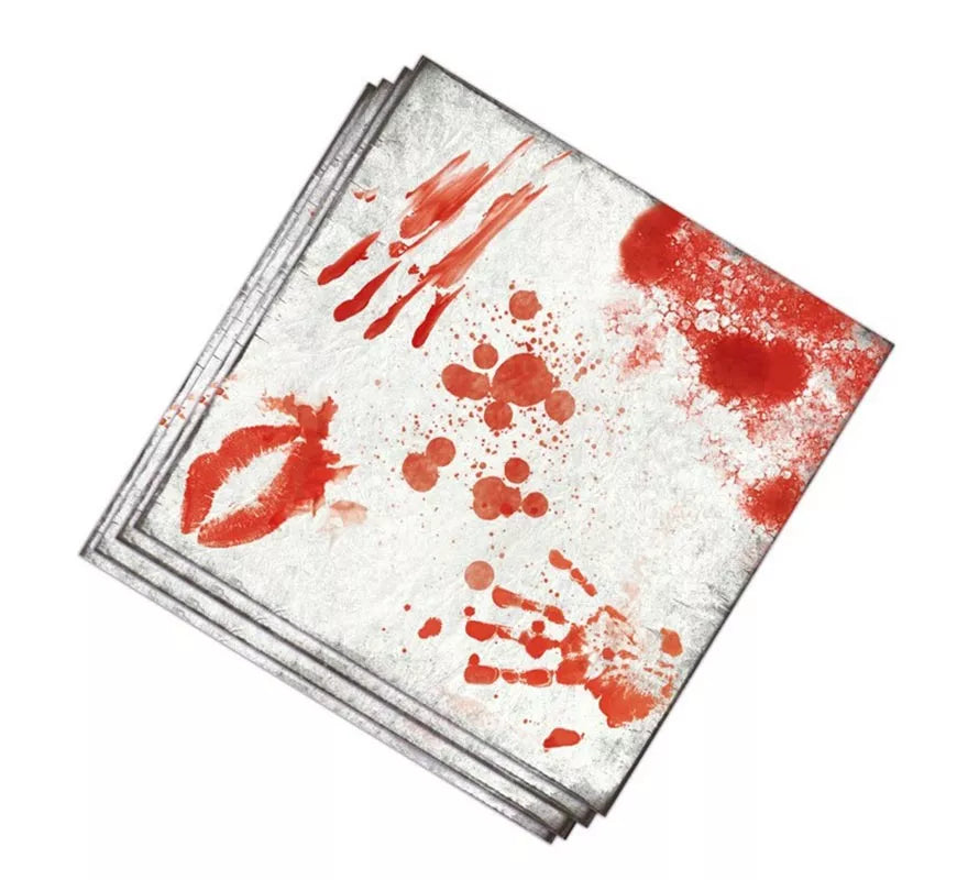 Pack de 12 Servilletas con Sangre 33x33 cm