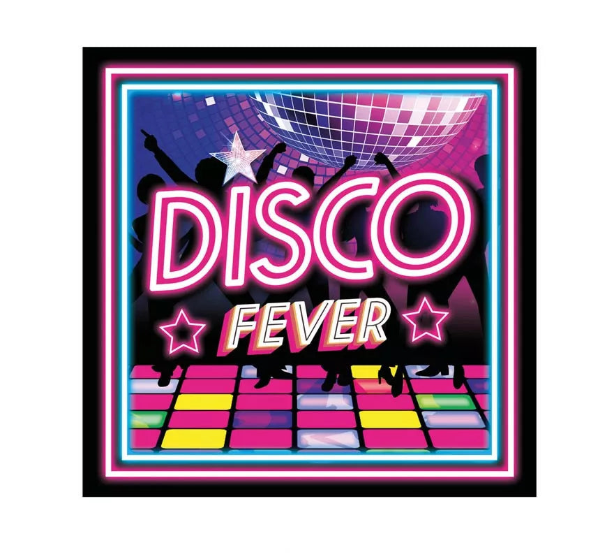 Translation missing: pt-PT.Pack de 12 Servilletas Disco Fever de 33x33 cm
