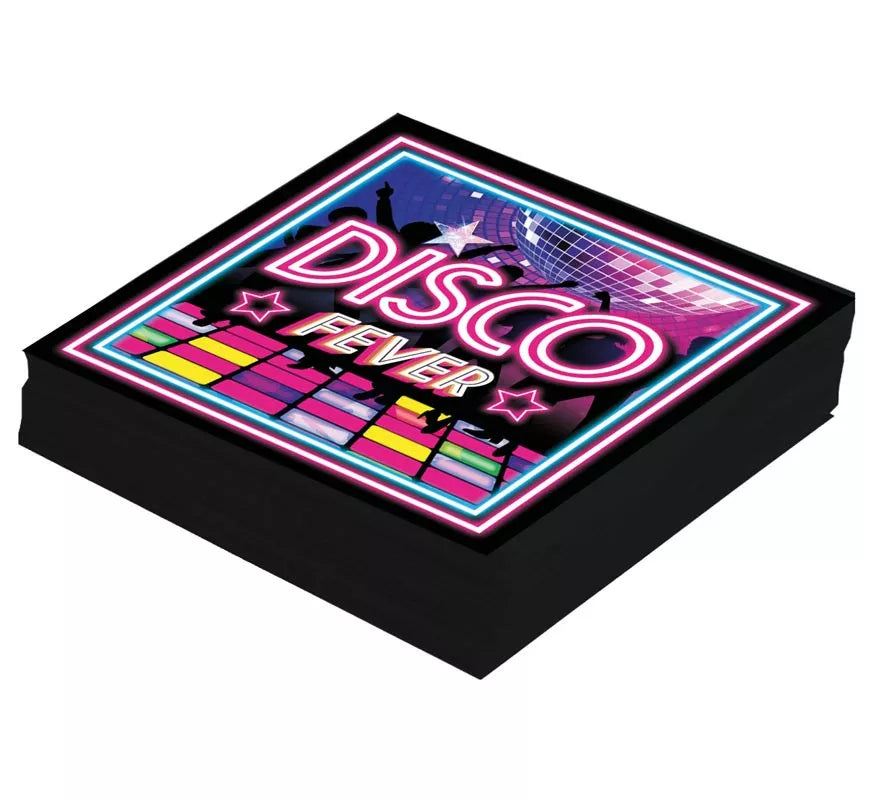 Translation missing: pt-PT.Pack de 12 Servilletas Disco Fever de 33x33 cm