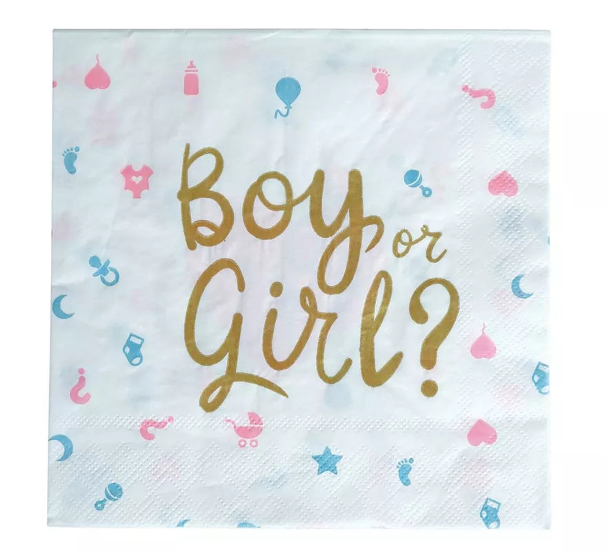 Translation missing: pt-PT.Pack de 12 Servilletas It's a Boy or it's a Girl
