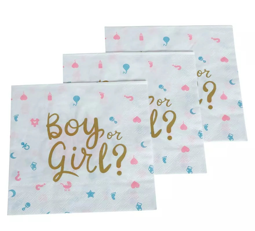 Translation missing: pt-PT.Pack de 12 Servilletas It's a Boy or it's a Girl