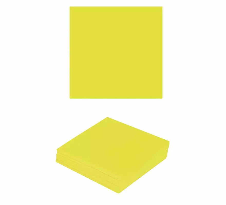 Translation missing: pt-PT.Pack de 12 Servilletas Neón Amarillo de 33X33 cm