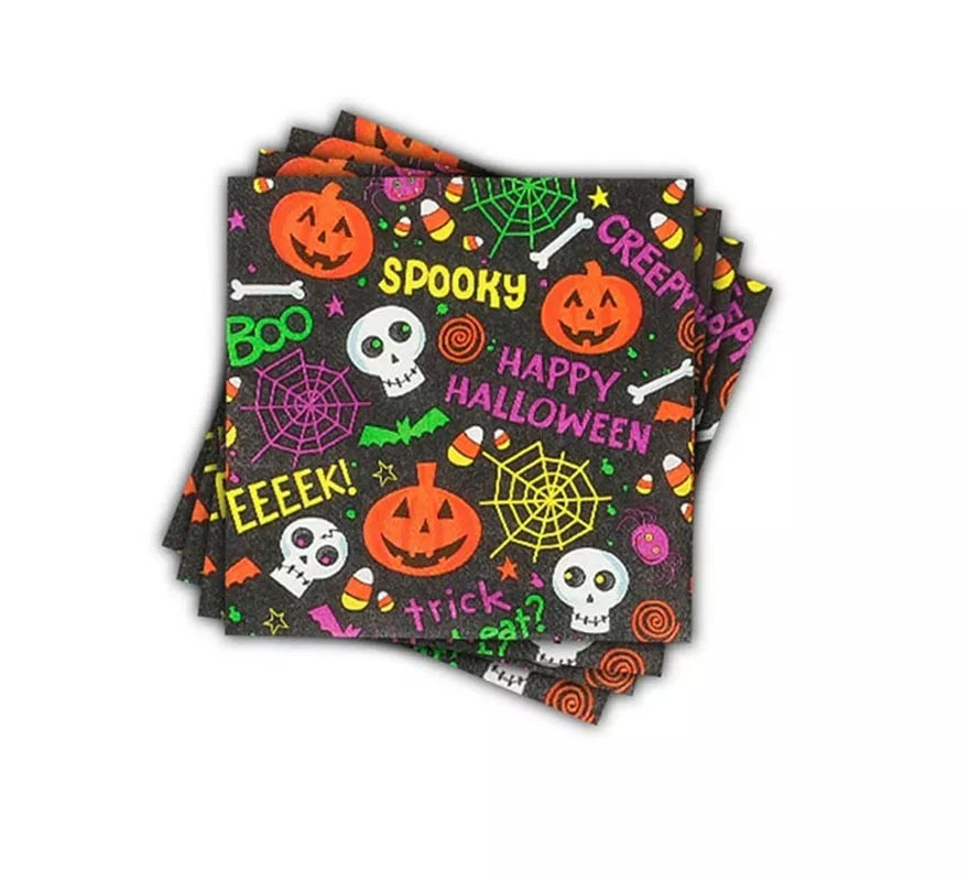 Translation missing: pt-PT.Pack de 12 Servilletas Spooky Halloween Print de 33x33 cm