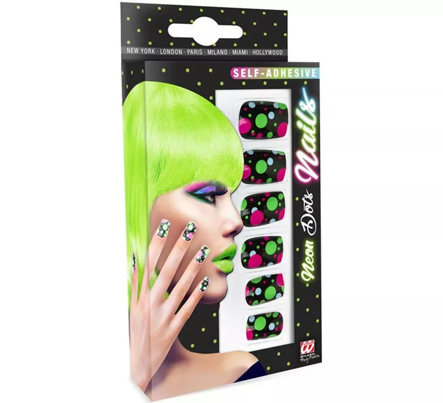 Translation missing: pt-PT.Pack de 12 Uñas Autoadhesivas de Bolitas neón