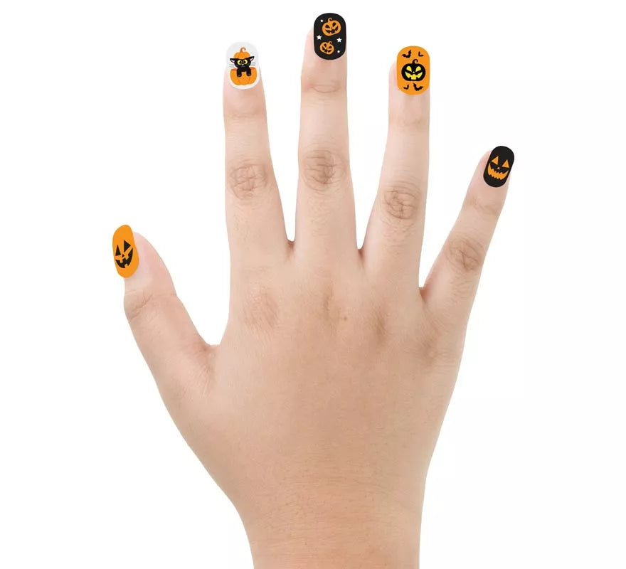 Translation missing: pt-PT.Pack de 12 Uñas Calabaza con Adhesivo Infantil