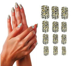 Kit com 12 unhas postiças com estampa de leopardo para mulheres