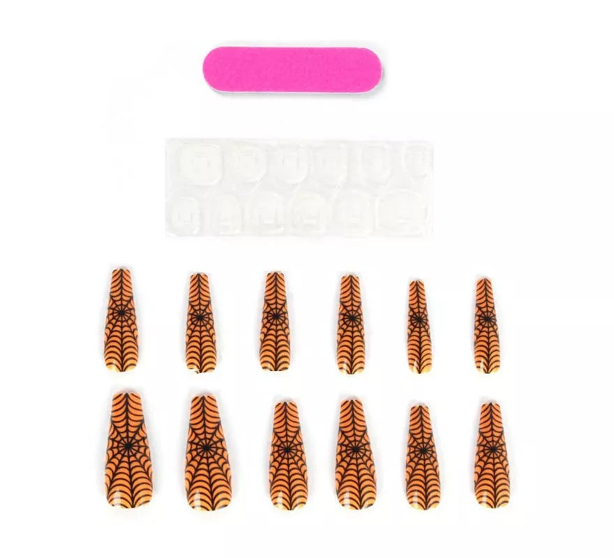 Pack de 12 Uñas Postizas Telaraña