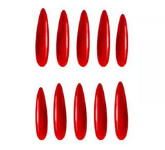 Pacote de 12 unhas vermelhas com adesivo