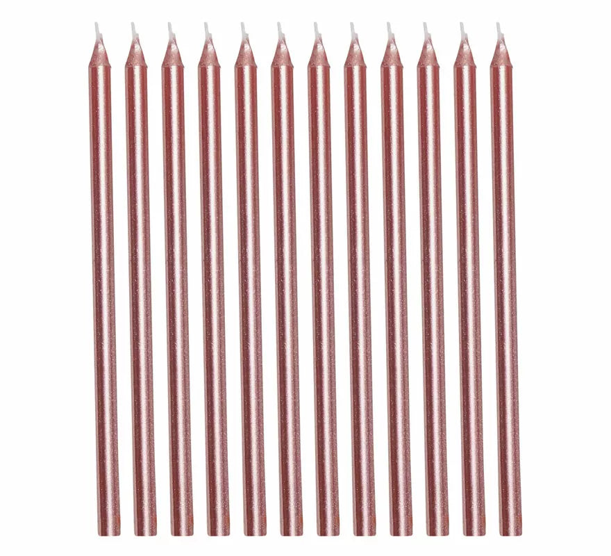 Translation missing: pt-PT.Pack de 12 Velas Oro y Rosa de 13 cm