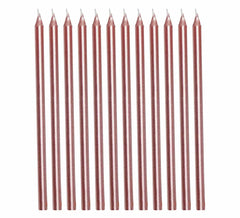 Pack de 12 Velas Douradas e Rosa de 13 cm
