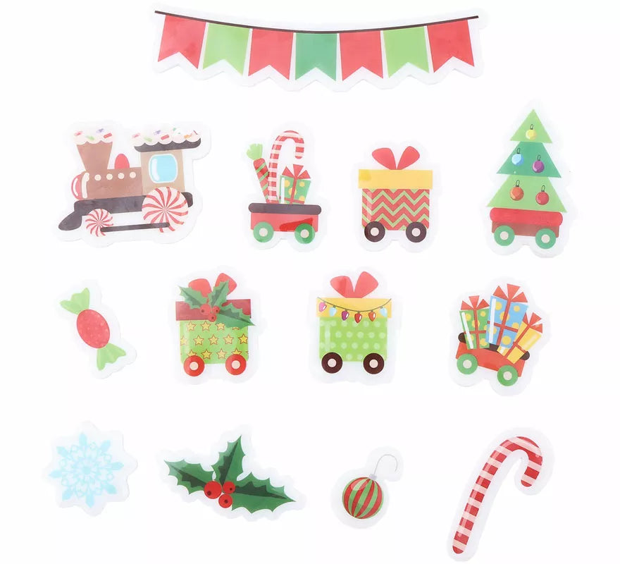 Translation missing: pt-PT.Pack de 13 Pegatinas Gel Figuritas Trenecito Navidad de 20x25 cm