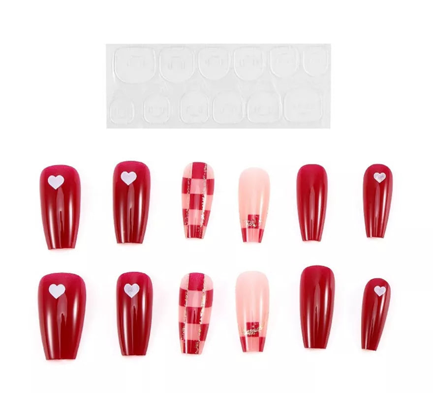 Translation missing: pt-PT.Pack de 13 Uñas Autoadhesivas Corazones