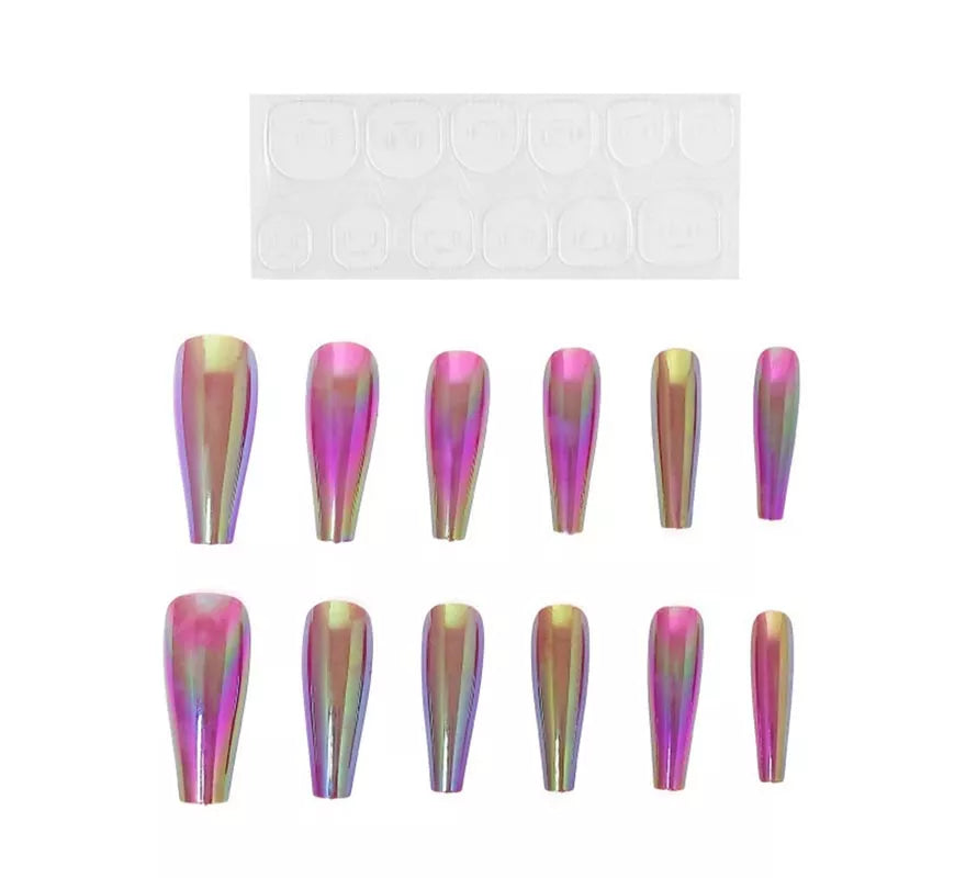 Translation missing: pt-PT.Pack de 13 Uñas Autoadhesivas efecto metal tornasol