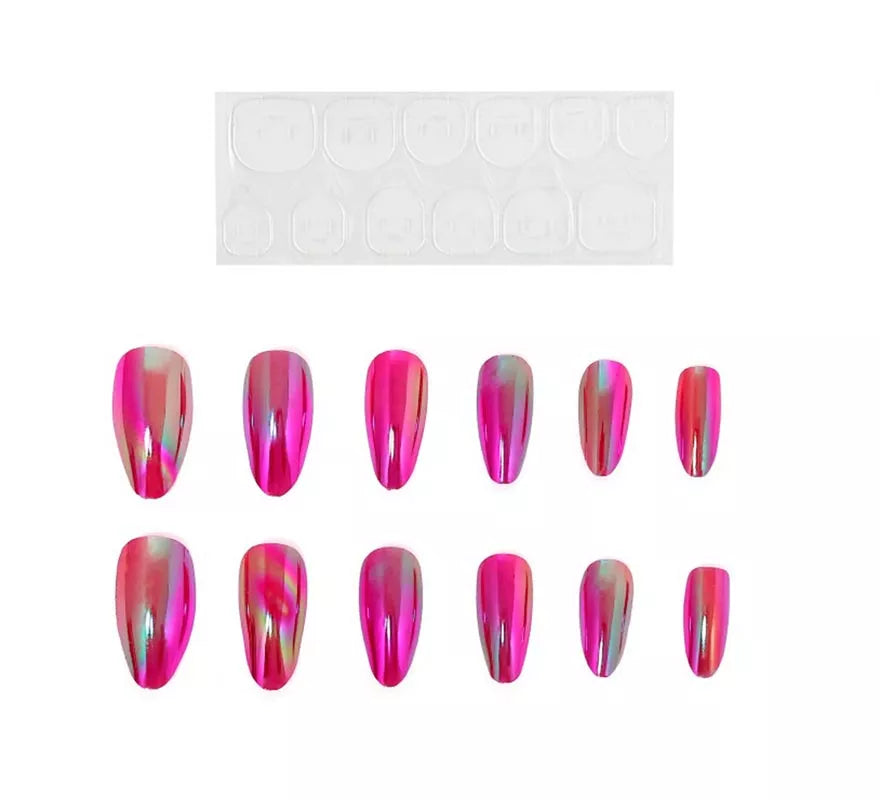 Translation missing: pt-PT.Pack de 13 Uñas Autoadhesivas Holo fucsia